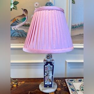 VINTAGE‎ JAPANESE FLORAL TABLE LAMP with MARBLE BASE